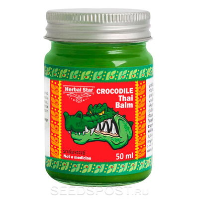 Зеленый бальзам с жиром крокодила Herbal Star Thai Balm
