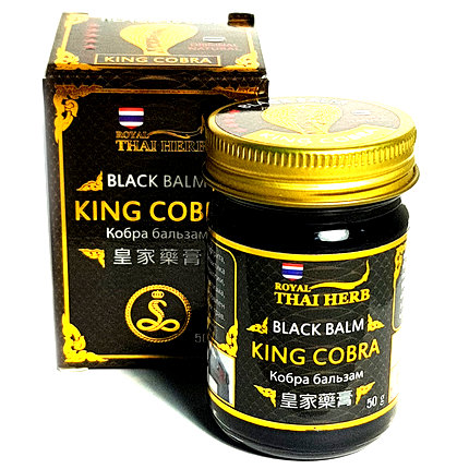 Черный бальзам с ядом Королевской кобры Royal Thai Herb Balm 50 гр.